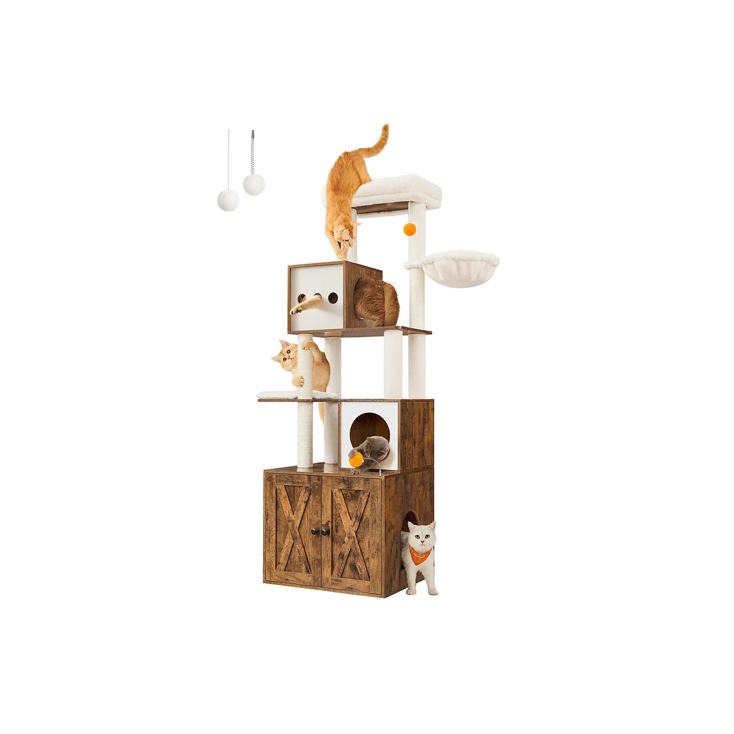 72.8" Tall 2-in-1 Cat Tree with Scratching Posts