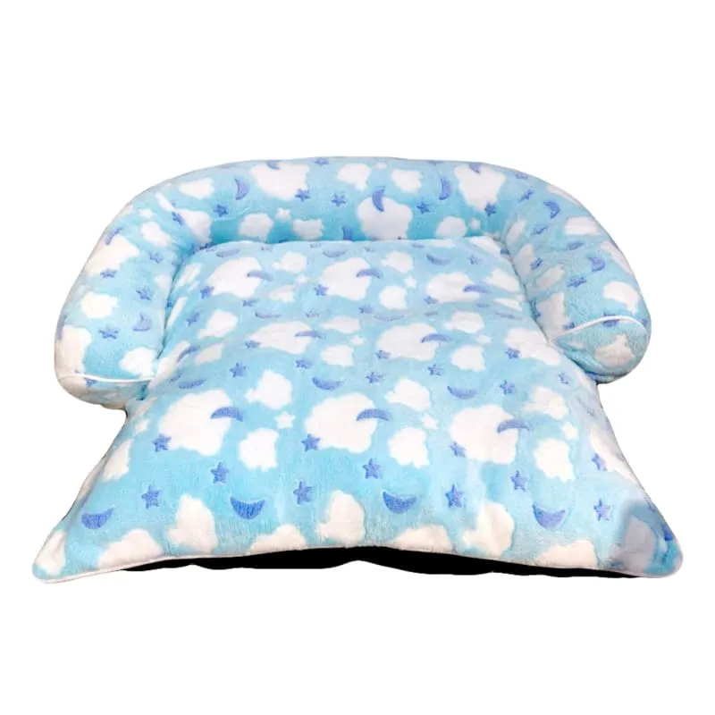 ACE PET Lovely Sky Blue Furry Empress Dog Bed