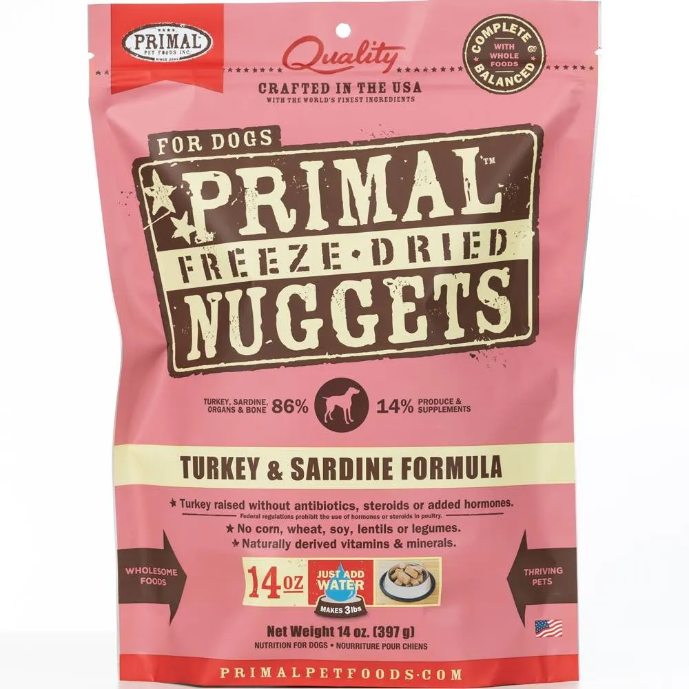 'BUNDLE DEAL': Primal Turkey & Sardine Formula Grain-Free Freeze-Dried Dog Food