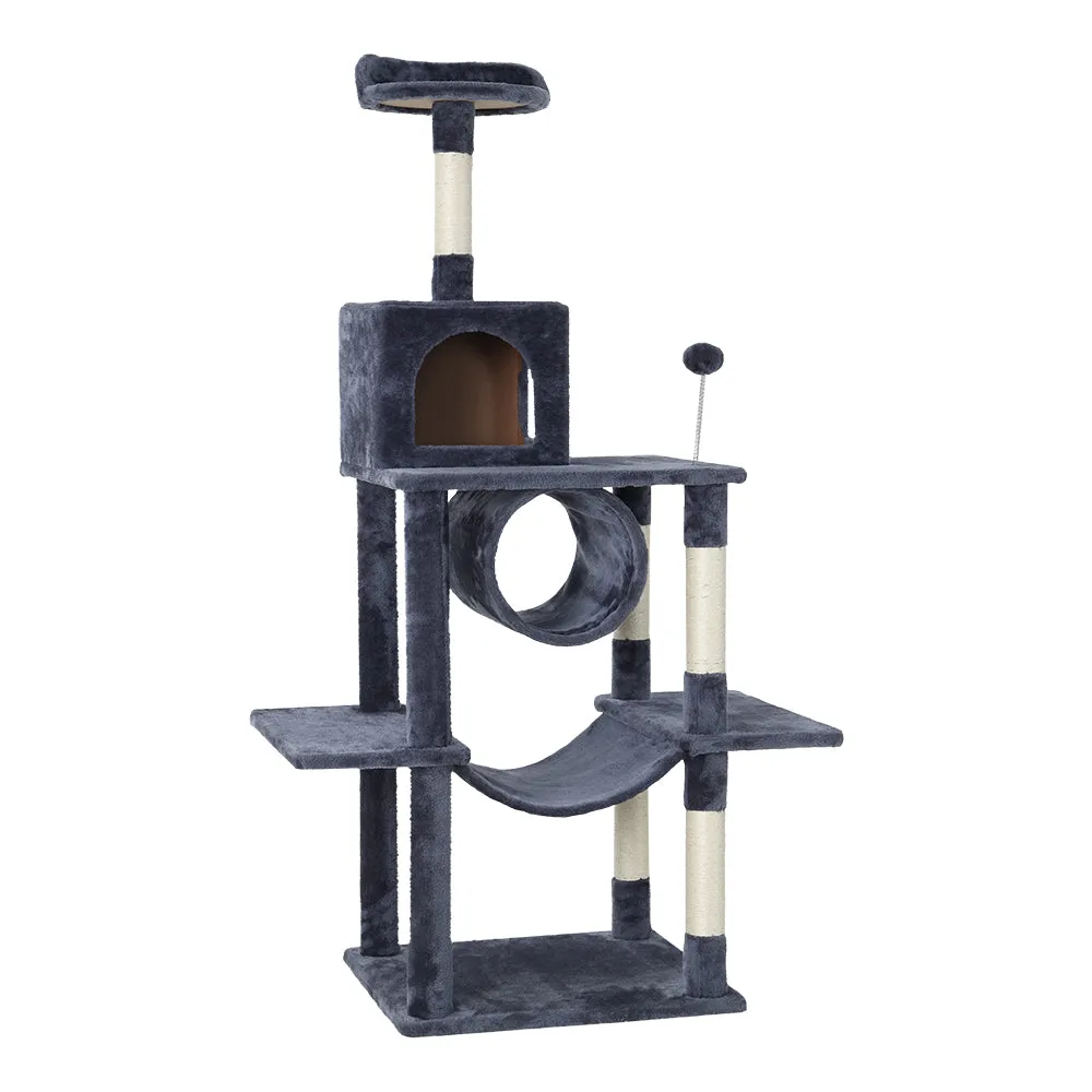 Cat Tree Tower Scratching Post Scratcher Wood Condo House Bed Trees 151cm - Grey