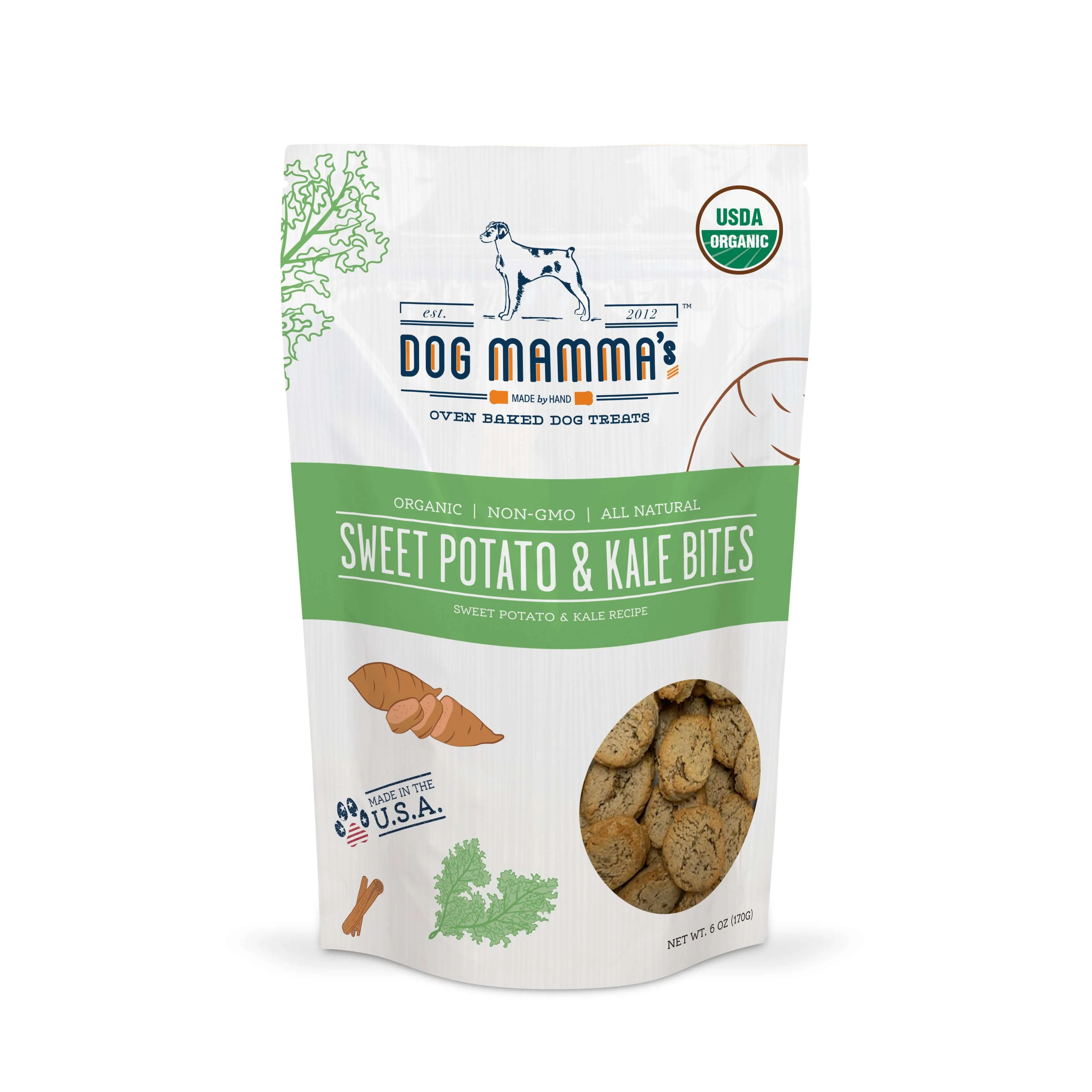 Dog Mamma's Organic Dog Treats 4 Pack Variety - Pumpkin, Berry Banana, Sweet Potato & Kale, Apple Cranberry USDA Organic Certified Dog Treats