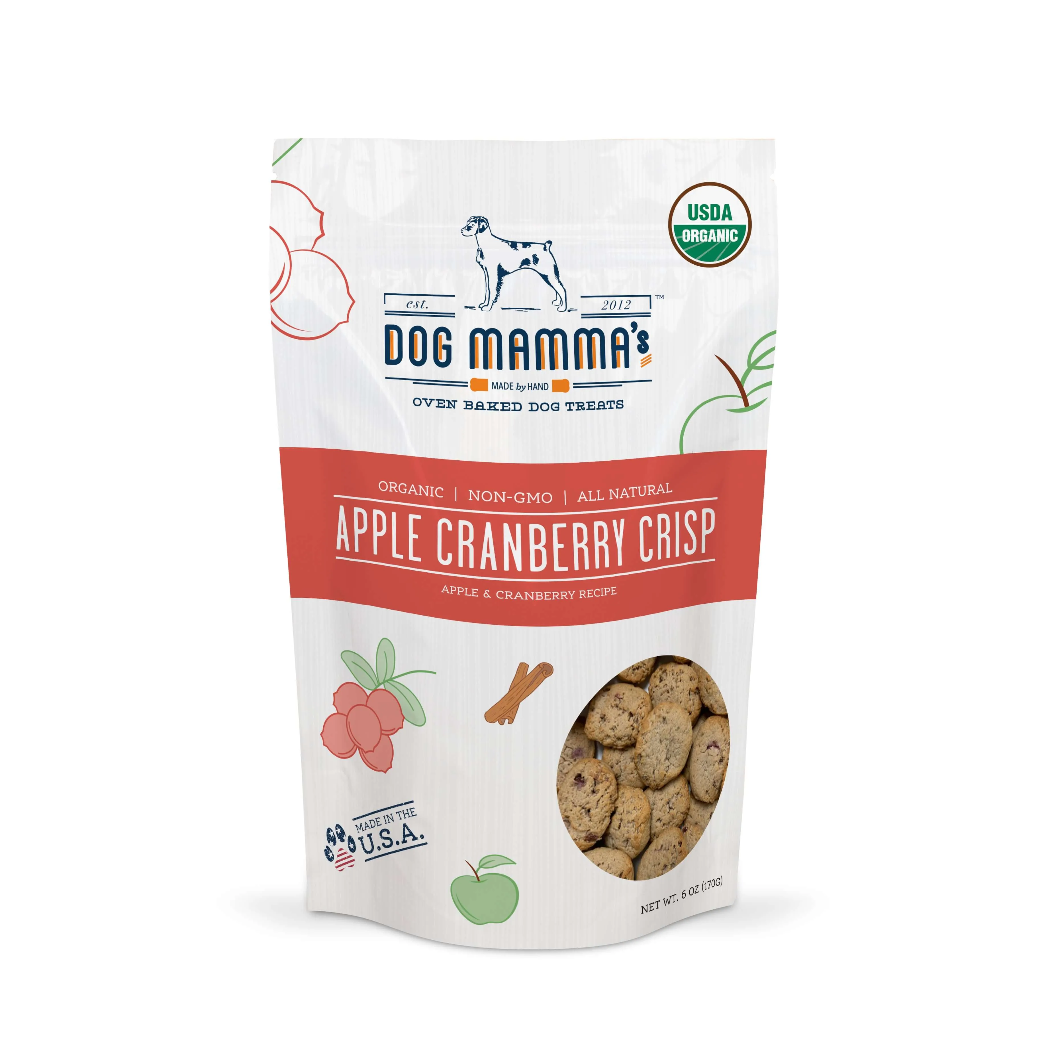 Dog Mamma's Organic Dog Treats 4 Pack Variety - Pumpkin, Berry Banana, Sweet Potato & Kale, Apple Cranberry USDA Organic Certified Dog Treats