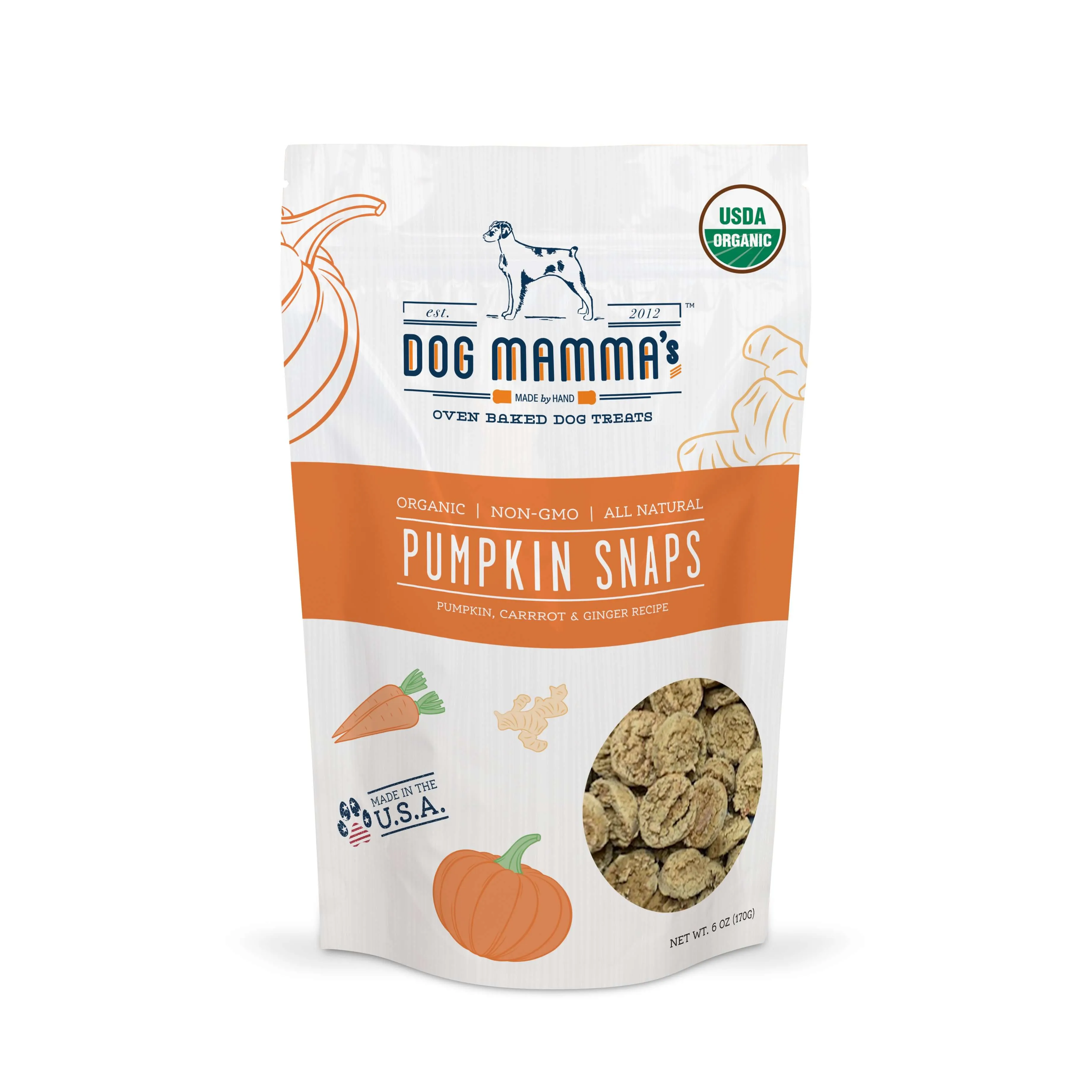 Dog Mamma's Organic Dog Treats 4 Pack Variety - Pumpkin, Berry Banana, Sweet Potato & Kale, Apple Cranberry USDA Organic Certified Dog Treats