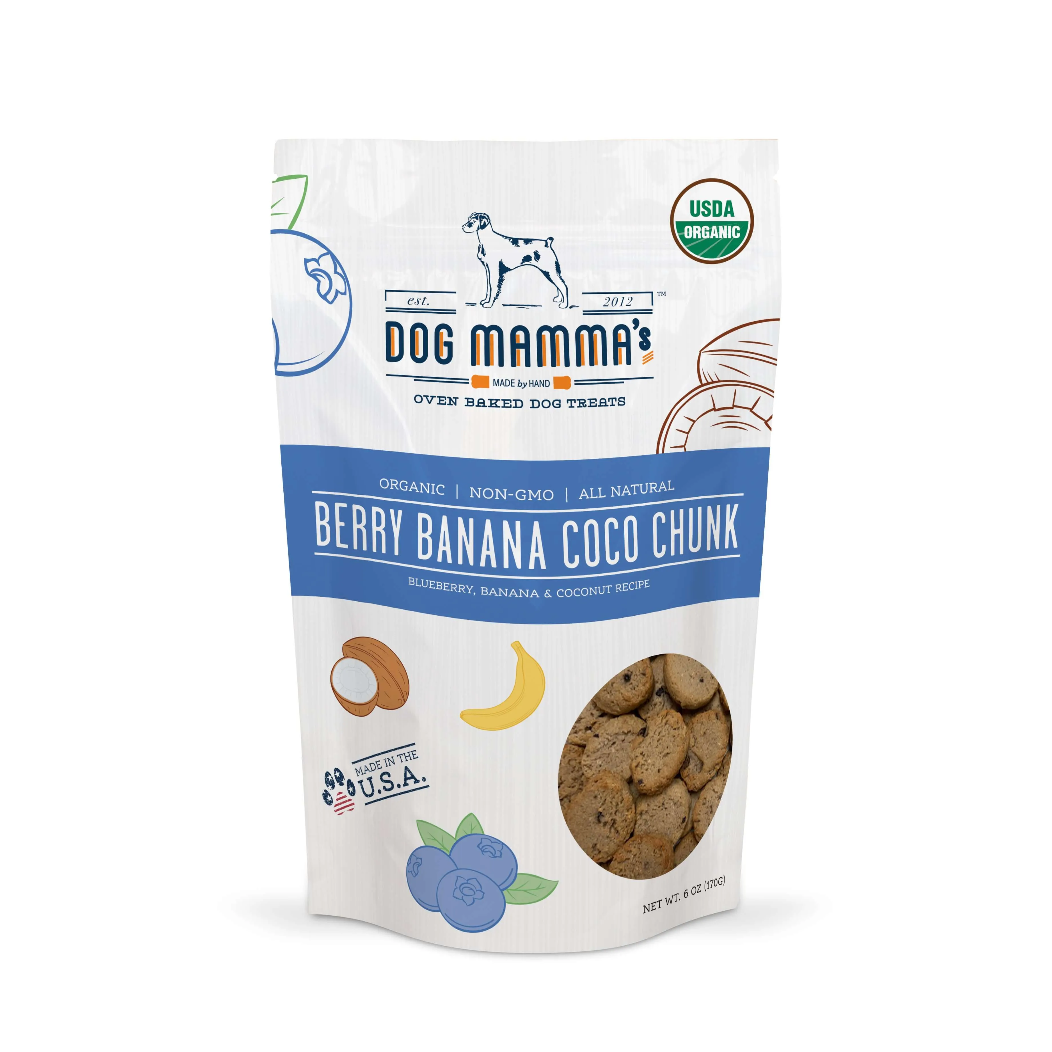 Dog Mamma's Organic Dog Treats 4 Pack Variety - Pumpkin, Berry Banana, Sweet Potato & Kale, Apple Cranberry USDA Organic Certified Dog Treats