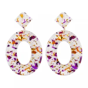 Geaux Tigers Earrings - LSU Tiger Earrings, Clear Acrylic LSU Earrings, Handmade Jewelry, Purple and Gold, LSU Football, Handmade Earrings