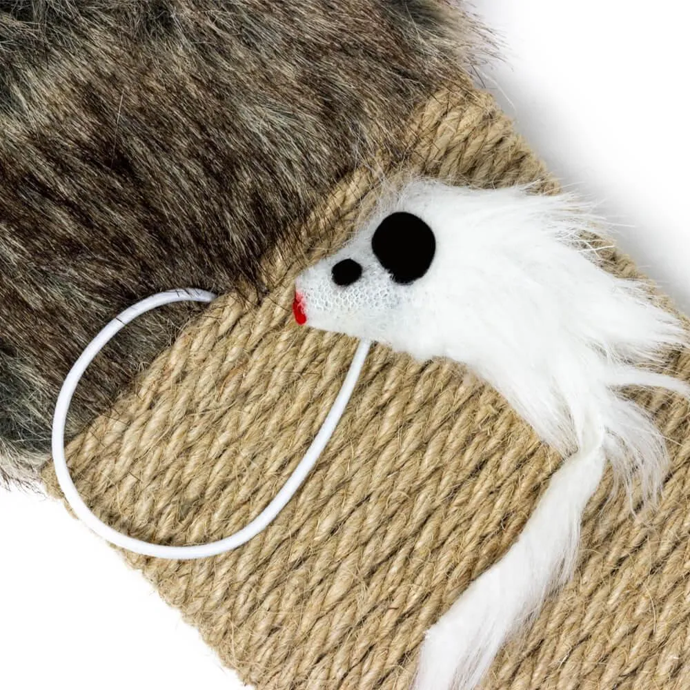 Hanging Cat Scratcher With Mouse Toy - Dark Grey