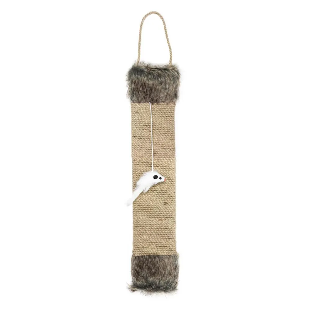 Hanging Cat Scratcher With Mouse Toy - Dark Grey