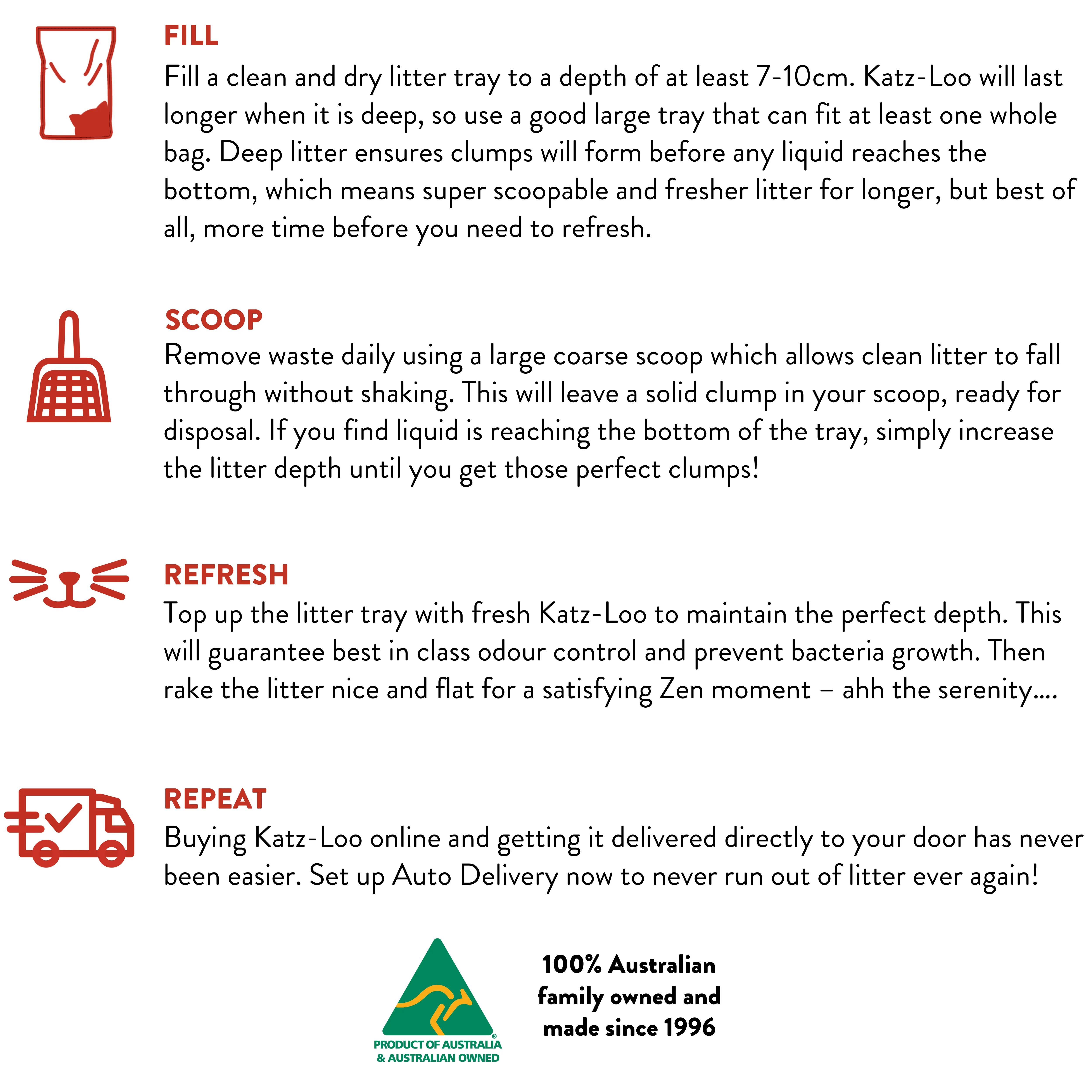 Katz-Loo Natural Clumping Cat Litter 60kg (6 Bags)