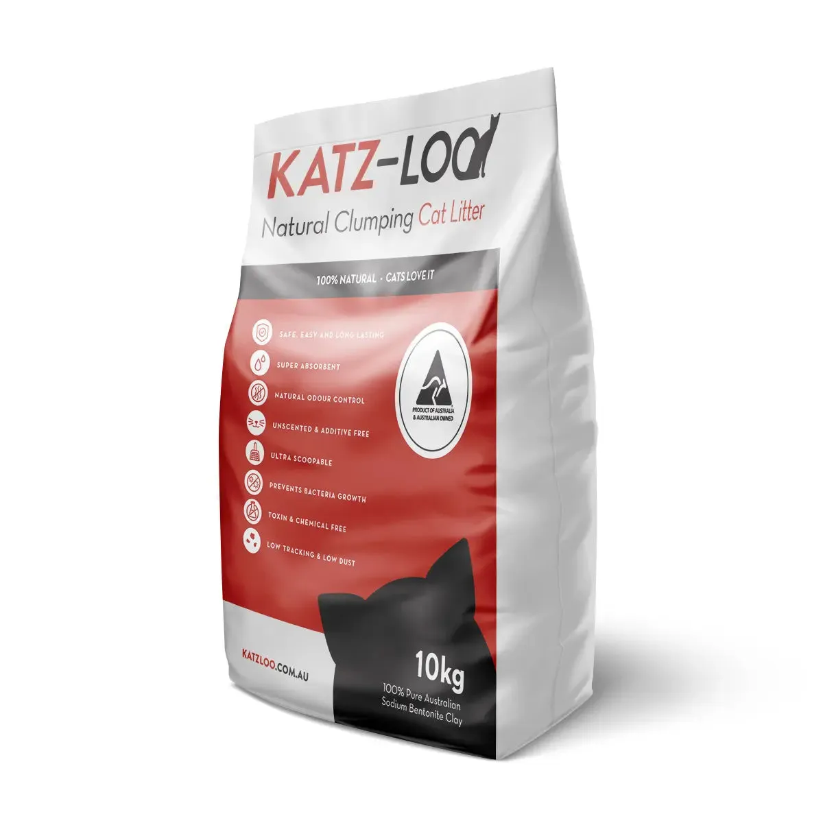 Katz-Loo Natural Clumping Cat Litter 60kg (6 Bags)