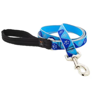 Lupine Reflective Dog Leash 1" Wide 6' Length Blue Paws