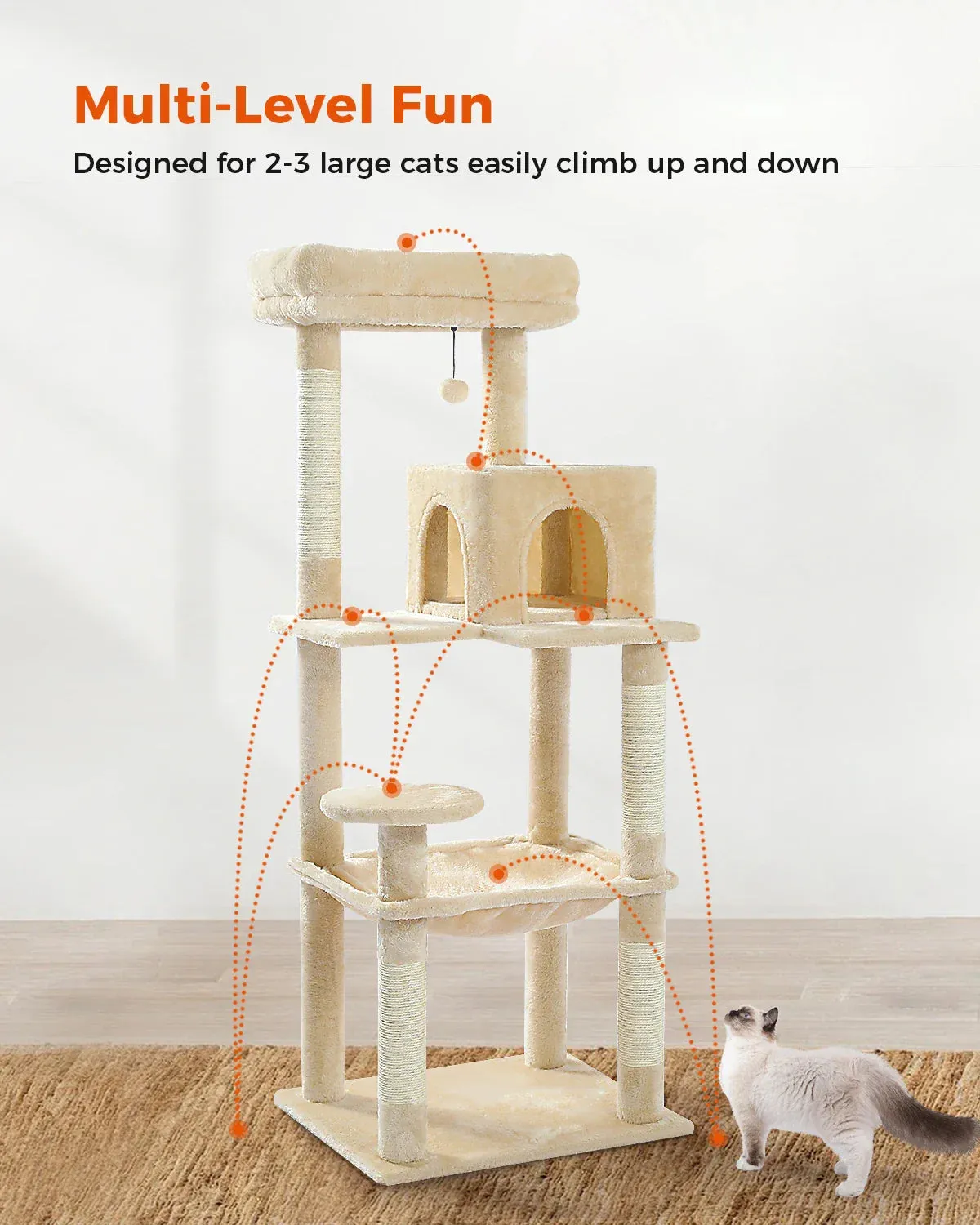 Multi-Level Cat Tree with Condo and Scratching Posts