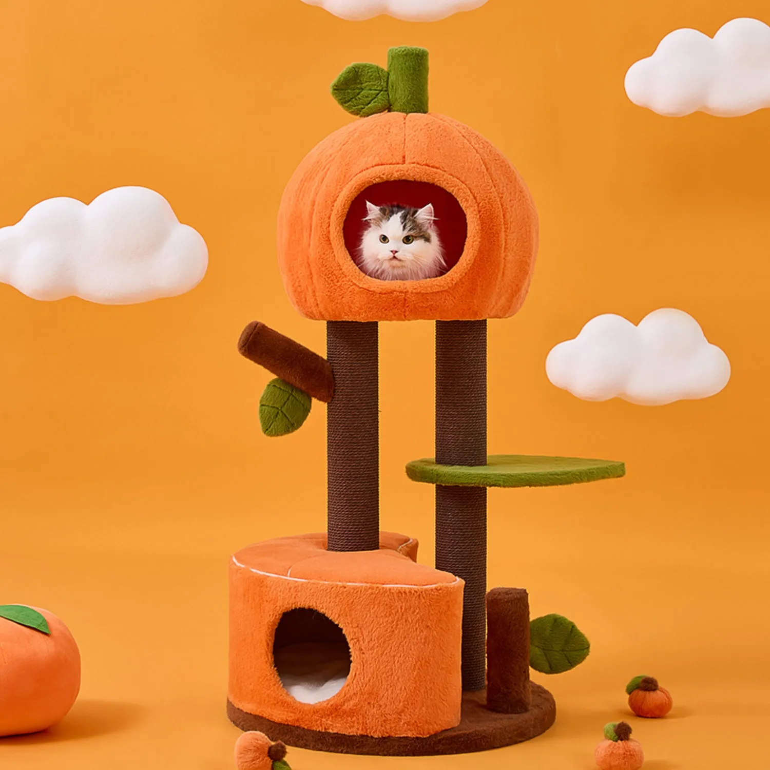 Orange Cat Tree Pumpkin Cat Nest High-end Cat Climbing Frame