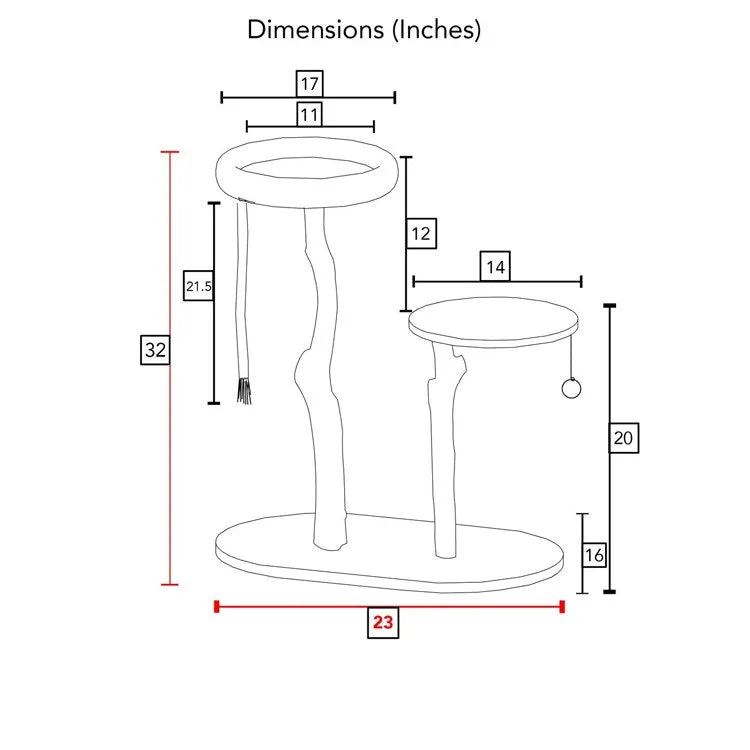 Rizzo Cat Tree Tower - Gray
