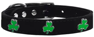 Shamrock Widget Genuine Leather Dog Collar Black 24