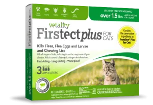 Vetality Firstect Plus Monthly Topical Flea and Tick Treatment for Cats