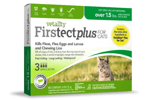Vetality Firstect Plus Monthly Topical Flea and Tick Treatment for Cats