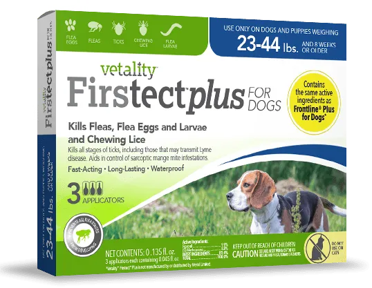 Vetality Firstect Plus Monthly Topical Flea and Tick Treatment for Medium Dogs