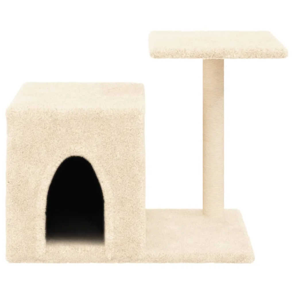 vidaXL Cat Tree with Sisal Scratching Posts Cream 50.5 cm