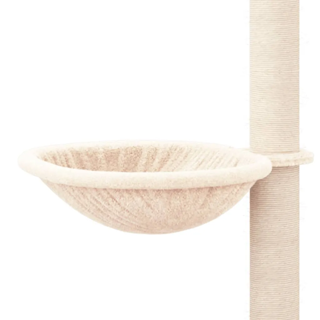 vidaXL Floor to Ceiling Cat Tree Cream 263.5-289.5 cm