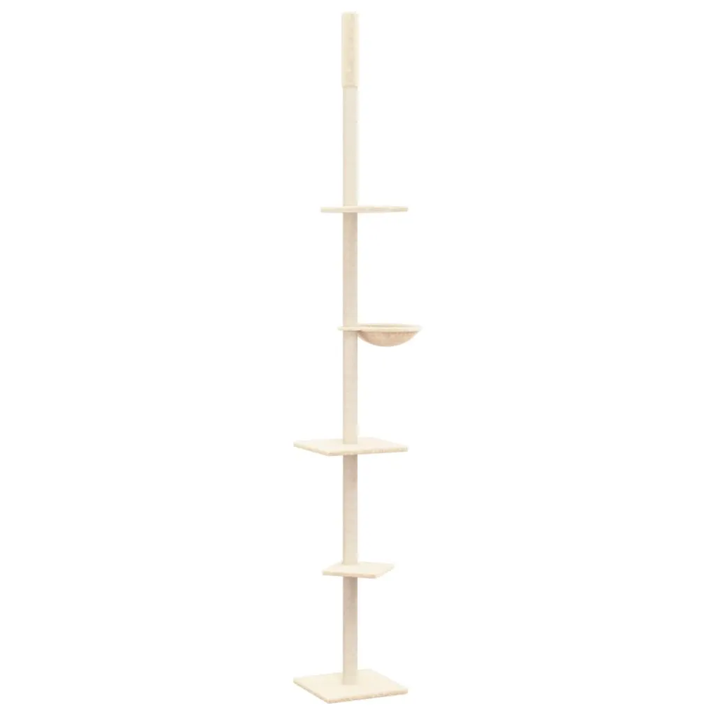 vidaXL Floor to Ceiling Cat Tree Cream 263.5-289.5 cm